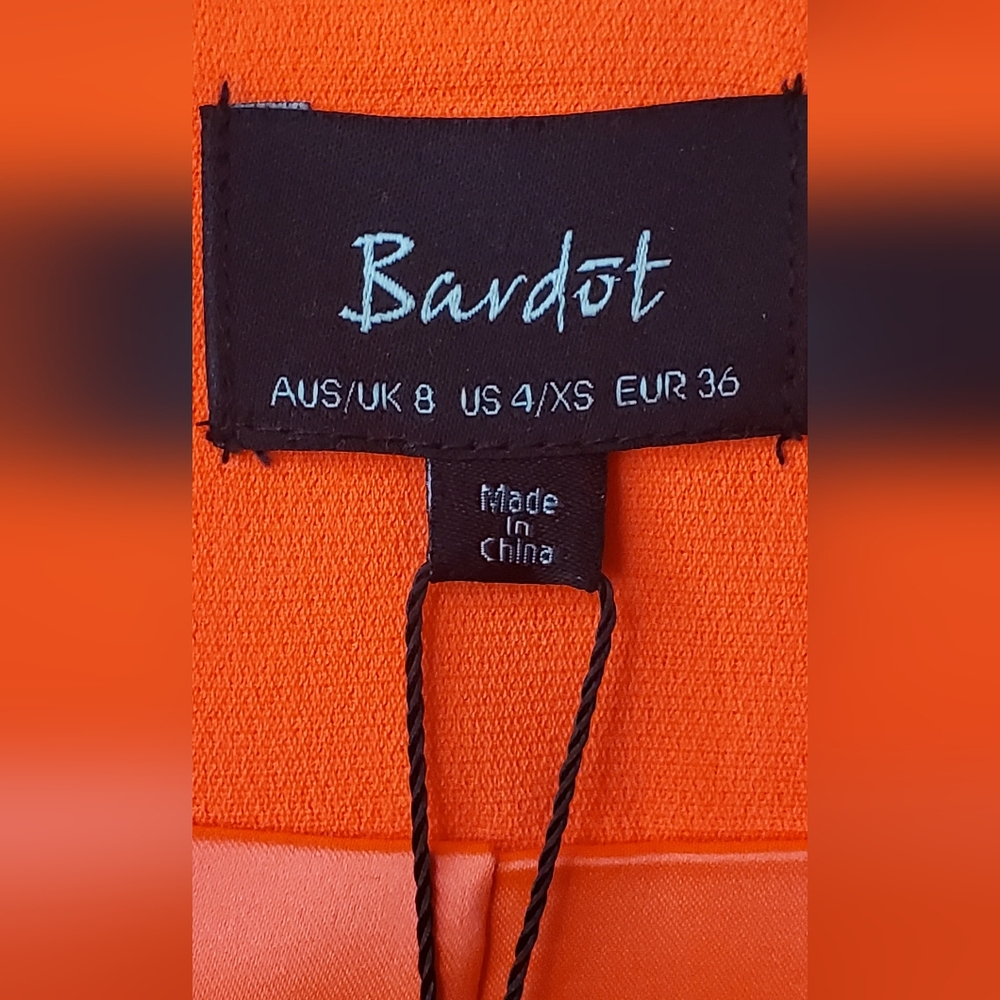 NWT BARDOT -size 4-Neon Coral Blazer/jacket long-sleeves - Picture 4 of 8
